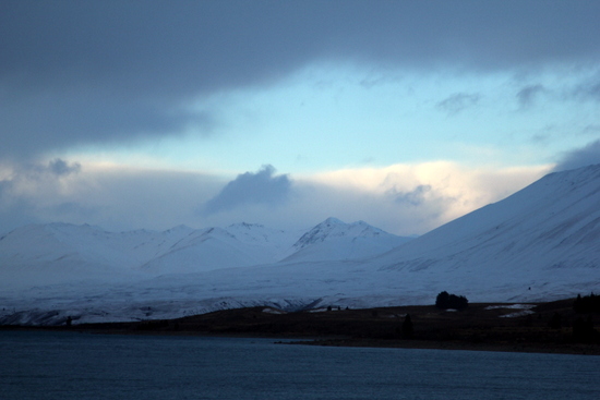 Snow surrounding Lake Tekapo Snow surrounding Lake Tekapo