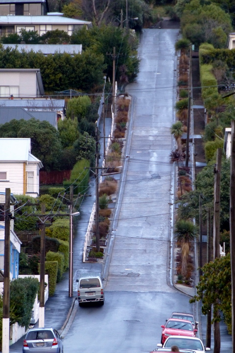 The world's steepest street located in Dunedin The world's steepest street located in Dunedin