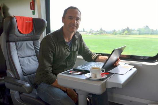 Working on a train in Austria