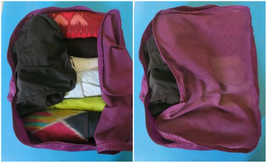Travelling clothes organizer