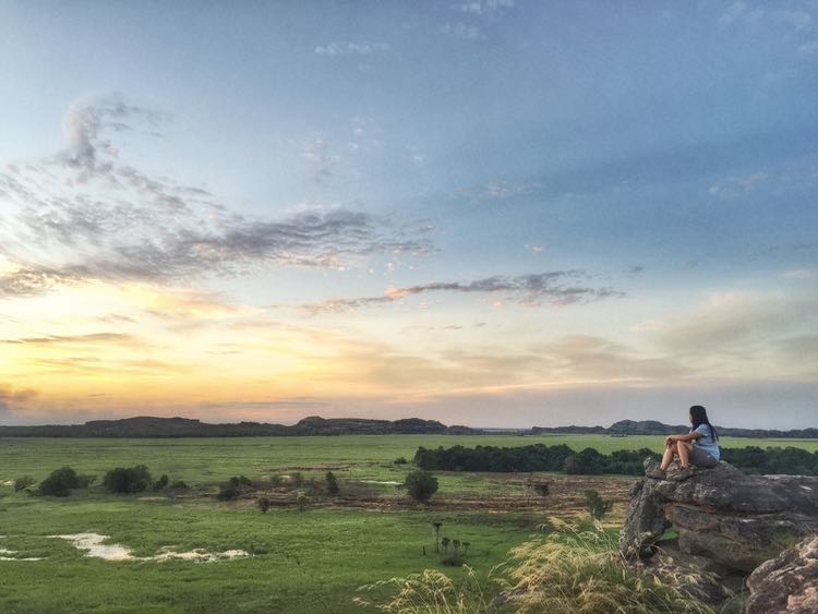 Pemandangan cantik saat sunset di Kakadu